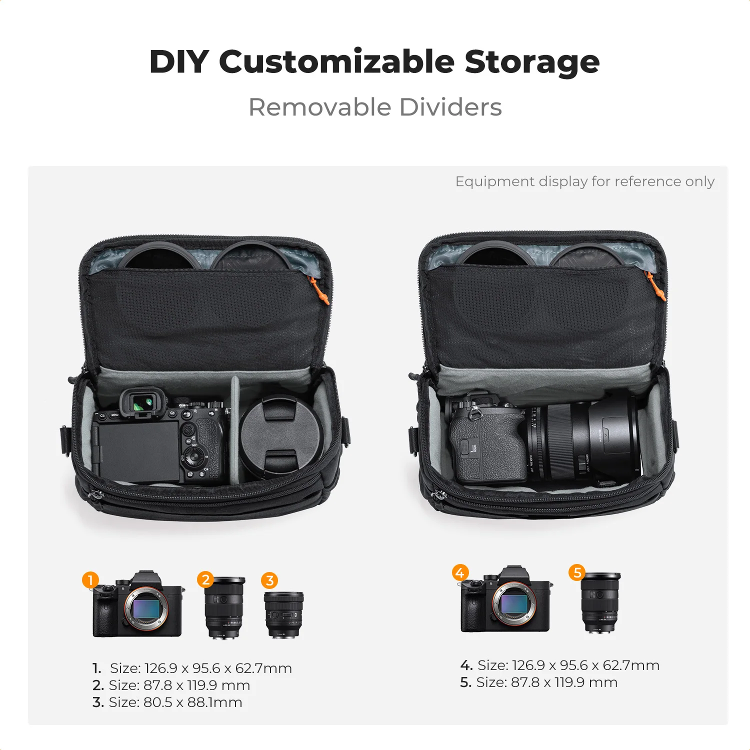 Borsa a Tracolla Leggera e Resistente K&F CONCEPT, Impermeabile, per Fotocamere Sony Canon DSLR/SLR - immagine 6
