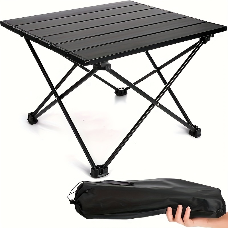  1pc Portable Folding Camping Side Table Multifunctional Small Beach Picnic Backpack Table For Outdoor Cooking Use 
