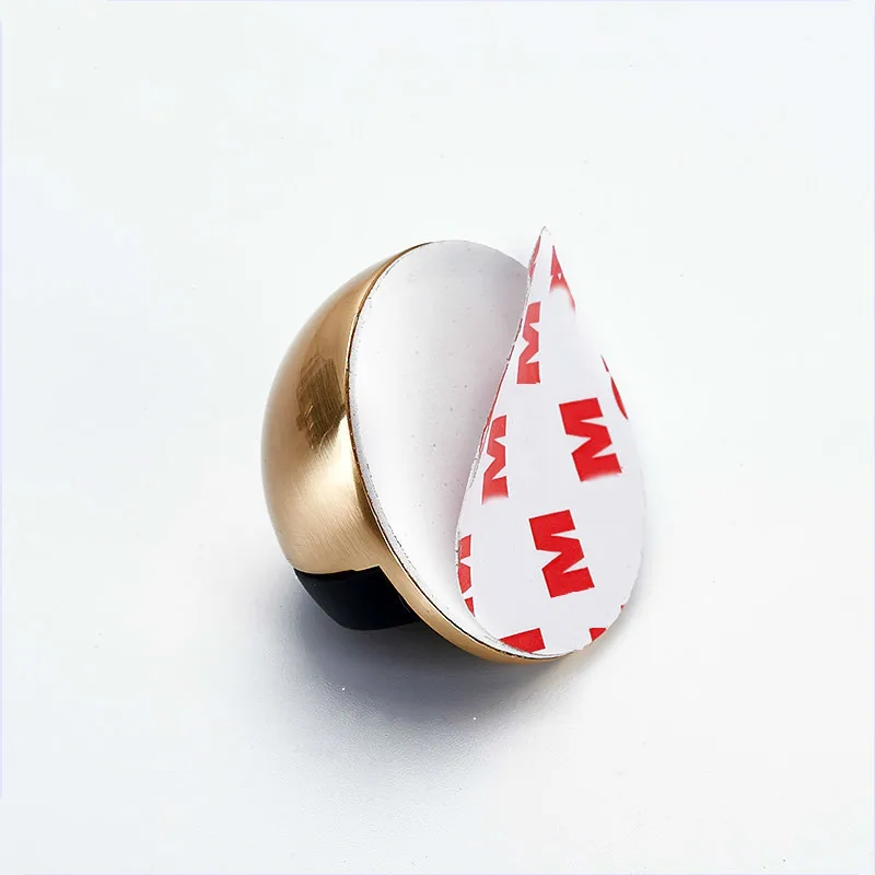 Zinc Alloy Rubber Door Stopper Non Punching Sticker Hidden Door Holder Catch Floor Mounted Nail-free Stop Hardware
