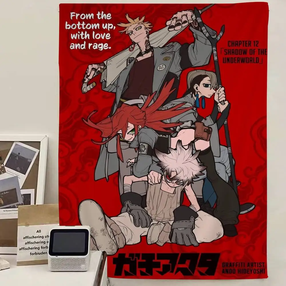 Japanischer Supernatural Combat Anime G-Gachiakuta Hängender böhmischer Wandteppich Hängende Tarot-Hippie-Wandteppiche Wohnheim Japanischer Wandteppich – Detail 7