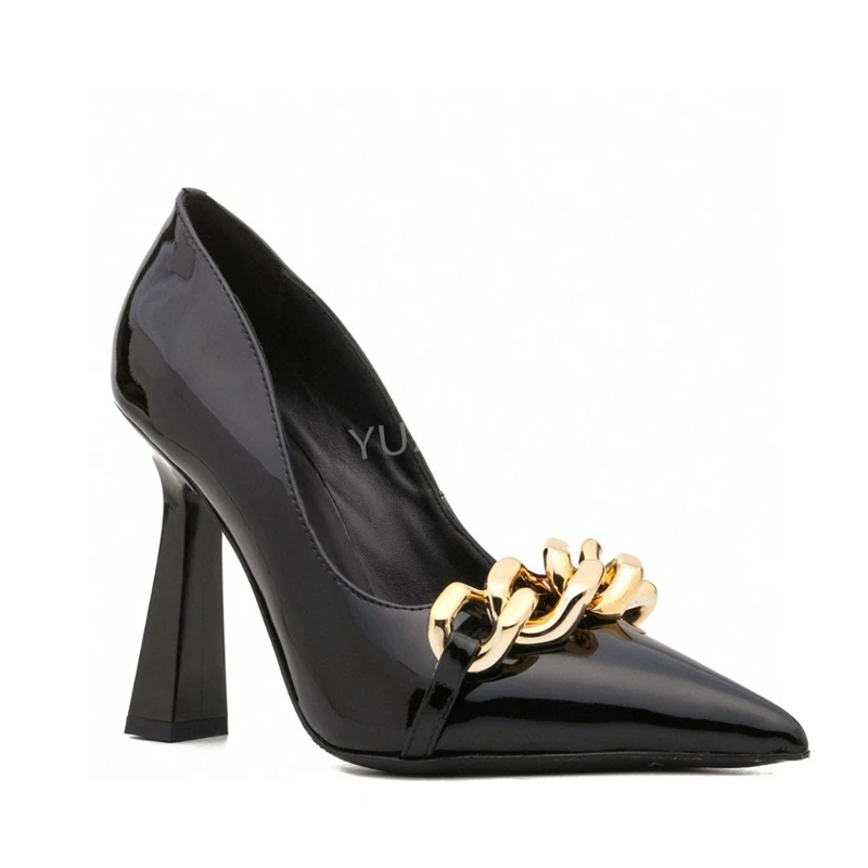 

High Heels For Women Crystal Chain New Butterfly Knot Stilettos Luxury Brand Pointed Toe Pumps Dress Party Ladies Heels Mules