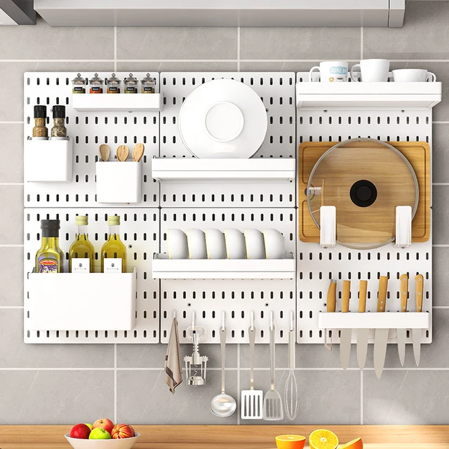 DIY Pegboard Accessories Hanging Shelf Storage Hooks Home Kitchen