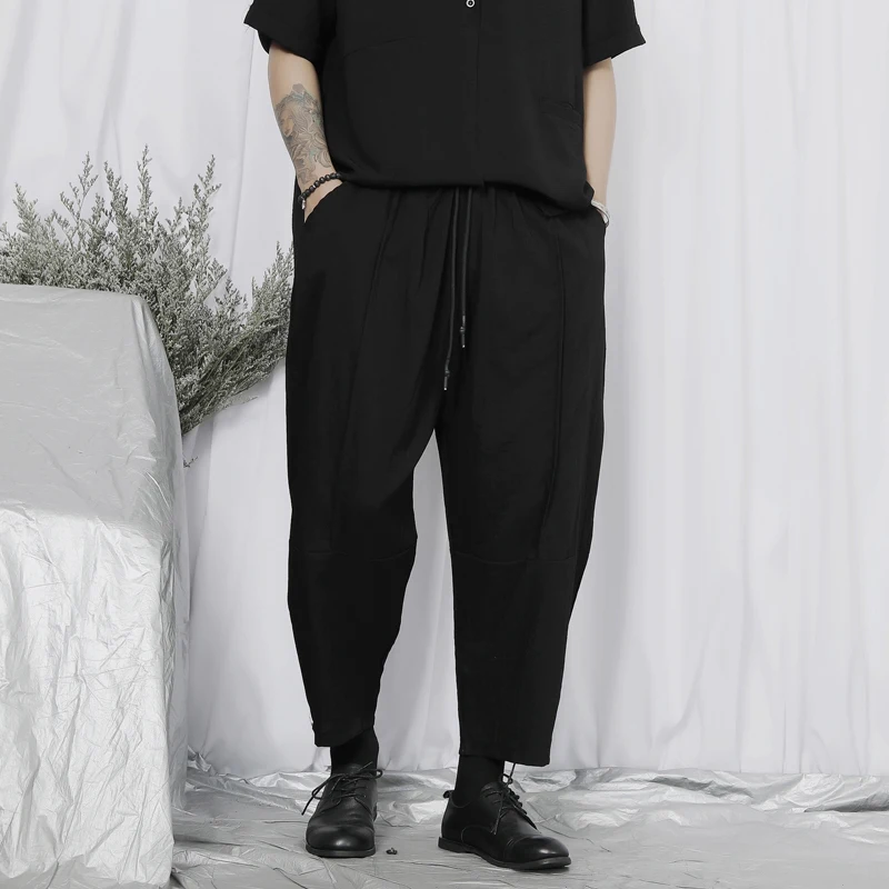 

Мужские шаровары Новинка весна-осень японские простые солнечные Молодежные повседневные свободные брюки большого размера девять минут