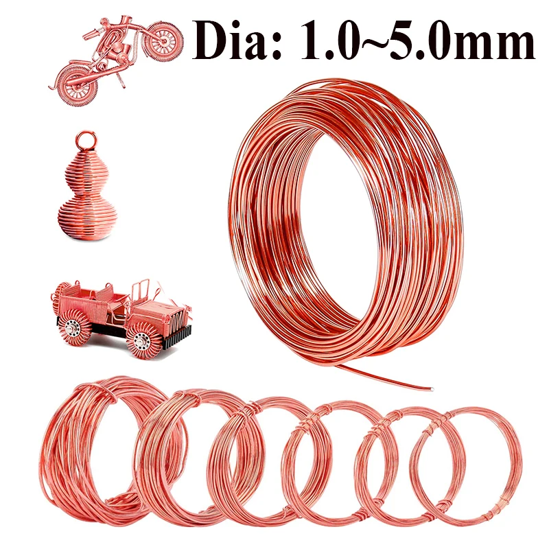 Produktbild von SFQEVHRZ Kupferdraht 1 M – Durchmesser 3,2 Mm, Massiv, Leitfähig, Für Garten, Schmuck & DIY