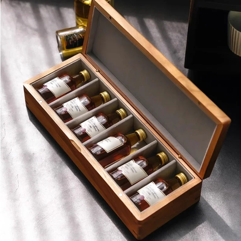 Wine Box Elegant Liquor Storage Case for Red/White Wine Premium Wooden ...