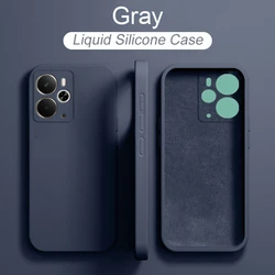 Luxury Original Liquid Silicone Soft Cover with Microfiber Interior for Realme 14 Pro Plus (Gray)