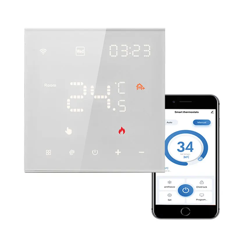 Qiumi Smart WiFi Thermostat Temperature Controller For Floor Heating Electric Work With