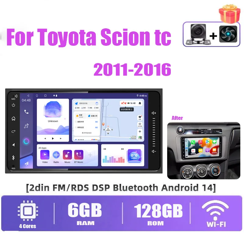Car Radio For Toyota Scion TC 2011-2015, 9 Inch Android 15 Touch Screen...