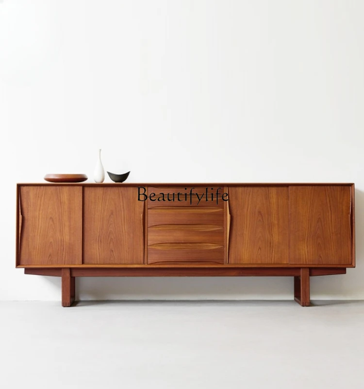 

Solid Wood Sideboard Cherrywood Simple Living Room Storage Locker Vintage Tea Side Cabinet