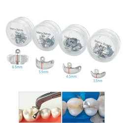 50pcs Dental Metal Matrices Bands with Holes Dental Sectional Contoured Bands Tofflemire Stuck Dentist Tools