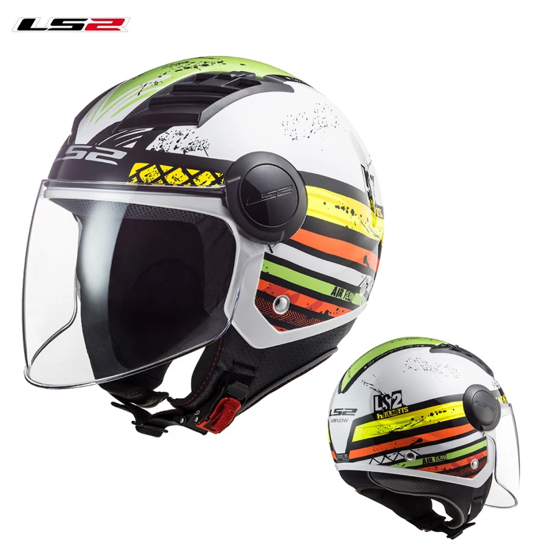 LS2 OF562 Airflow Motorcycle Helmet 3/4 open Face Summer Jet Man Women  Vintage Scooter Motorbike Helm Capacete Casco Vespa