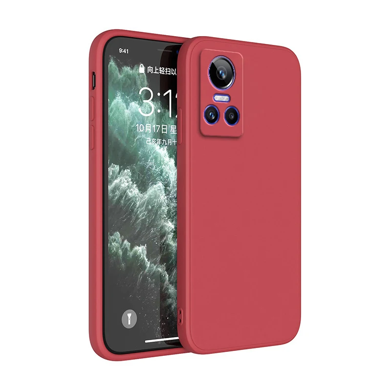 Premium Liquid Silicone Shockproof Case - Luxury Classic Square Design for OPPO Realme GT Series