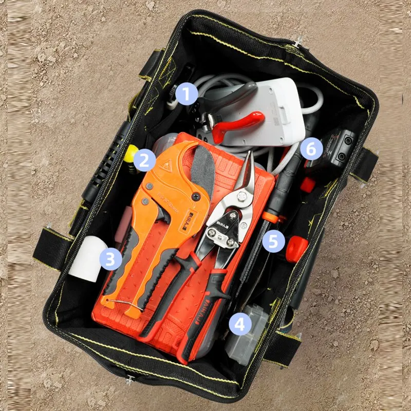 Tool Bag Tool Bags Storage Bag Tool Kit Bag Electric Tool Bag Electricians Pouch Tool Case AIRAJ Tool Bag Strong Multi-Function 1680D Oxford Cloth Waterproof Electrician Bag Multi-Pocket Anti-Fall Storage Bag