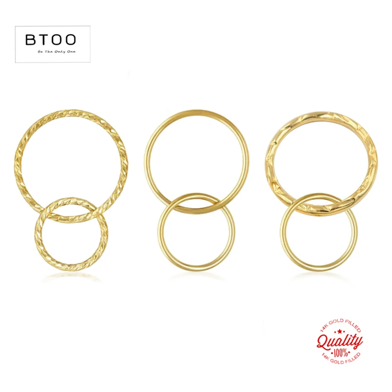 Real 14K Gold Filled Interlocking Rings for DIY Making Jewelry Closed Solder Rings Findings Tarnish Resistant Jewelry Findings