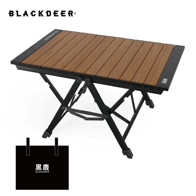 하이킹 및 캠핑용 알루미늄 합금 휴대용 테이블 11 BLACK-DEER 캠핑 접이식 테이블, 알루미늄 합금, 다기능 휴대용 목재 테이블, 높이 조절 가능, 야외 피크닉, 퀵 오픈