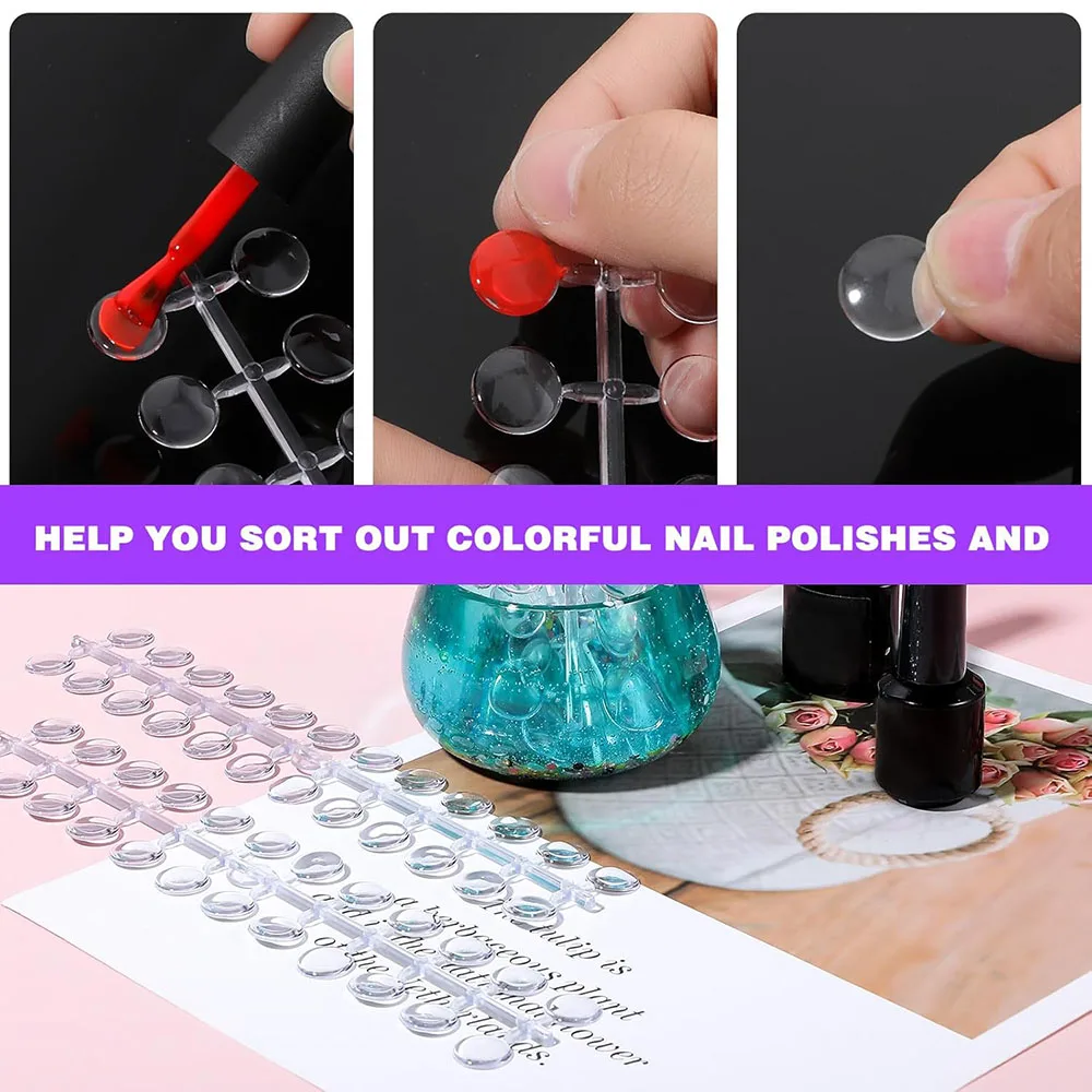 Transparent Nail Polish Swatch Display Chart – 120 Tips