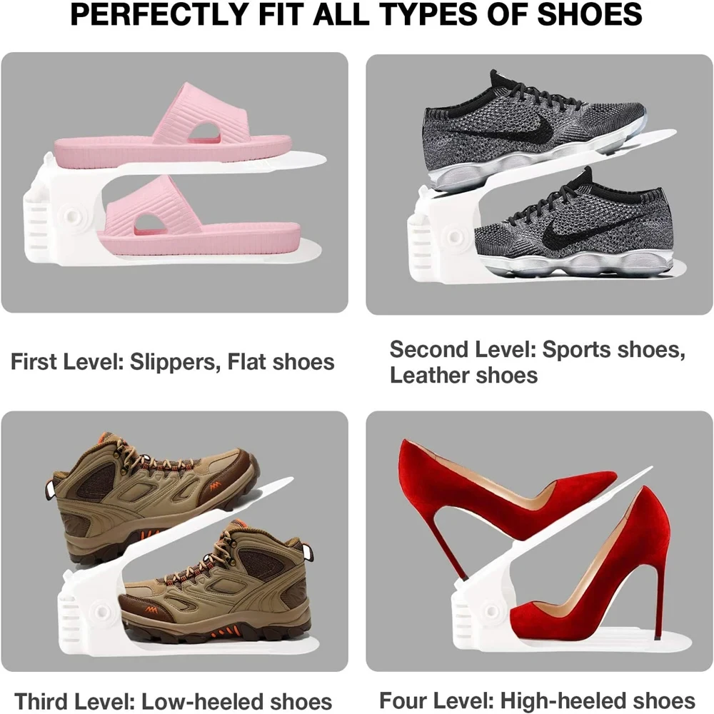 12Pcs Adjustable Shoe Organizer Shoe Support Rack, Space Saving Shoe-Shelf for Closet, Shoe Organizer Shoe Rack for Cabinet 3