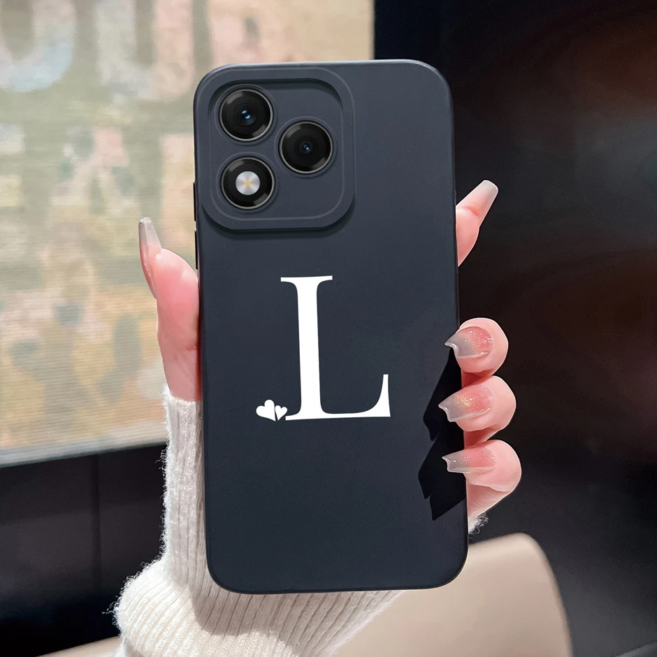 For Honor 5G Case: Shockproof Soft Silicone Slim Bumper Cover, Simplicity 26 Letter Design