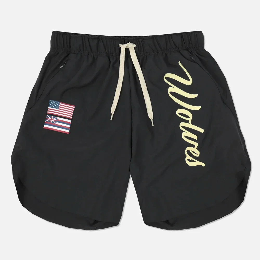 New Fashion Sporty Fitness Running Shorts Men's Breathable Quick Dry Casual Sportswear Sweat Wicking Trendy Male Pants