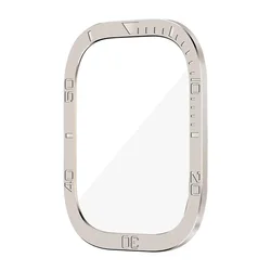 Premium Screen Protector with Metal Frame + Tempered Glass for 49mm - Series 3 2 1 (Titanium Color - 1pc)