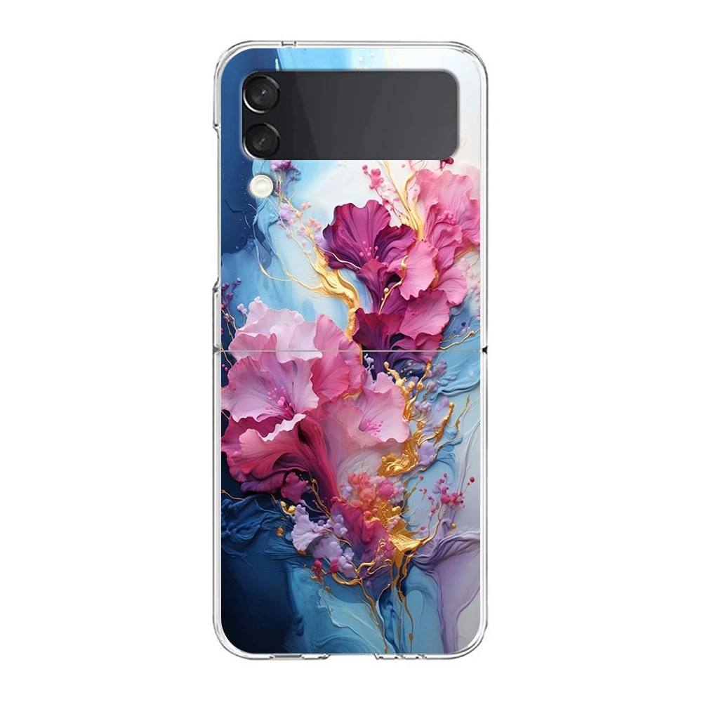 Pflaumen blüte harte PC-Handy hülle für Samsung Galaxy Z Flip 5 4 3 transparente Abdeckung für Galaxy Z Flip 6 faltbare stoß feste Hüllen – Detail 5