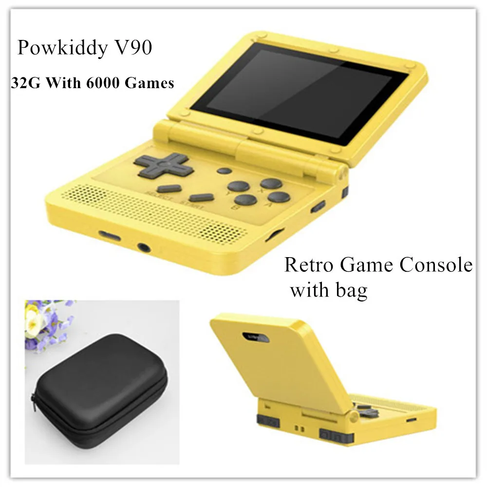 Hot V90 3.0 Inch Flip Handheld Game Console Open System 64 Bit PS1 FC GB Retro Video Games Player Mini Pocket Console Kids Gift 