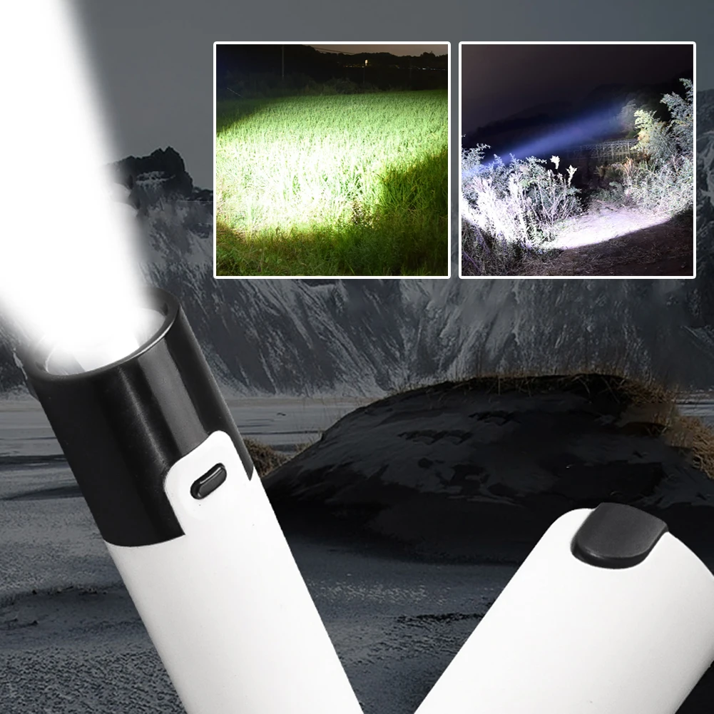 미니 휴대용 LED 손전등, 포켓 USB 스마트 충전, led 토치, 18650 리튬 배터리, 캠핑 야외 비상용