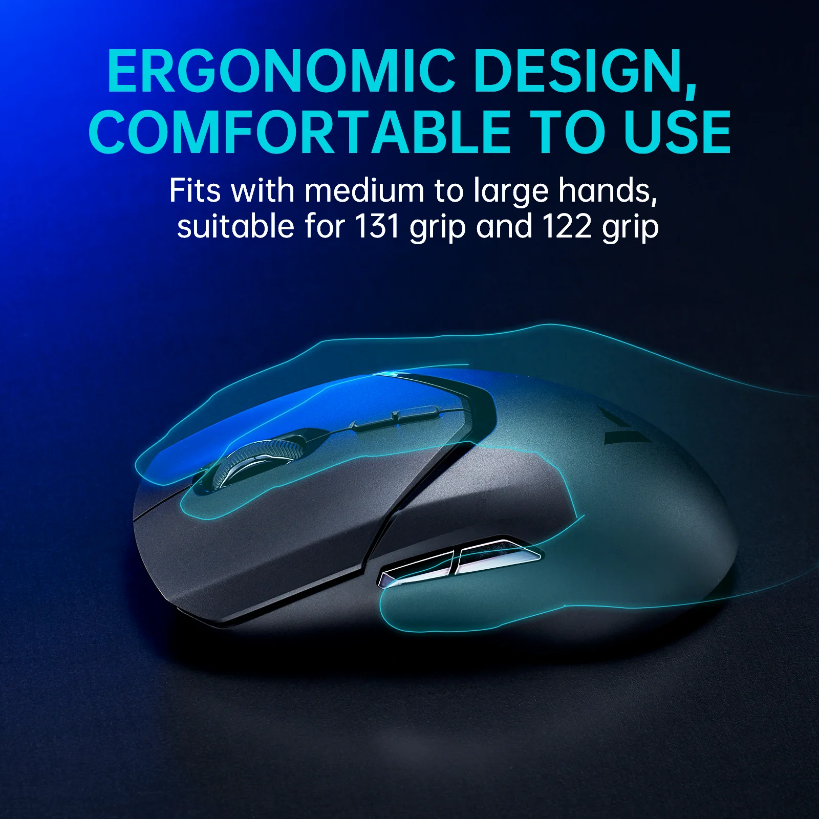 Recarregável, Programável, Ergonômico, PC, Acessório Gamer, 68g, PAW3398, 26000DPI
