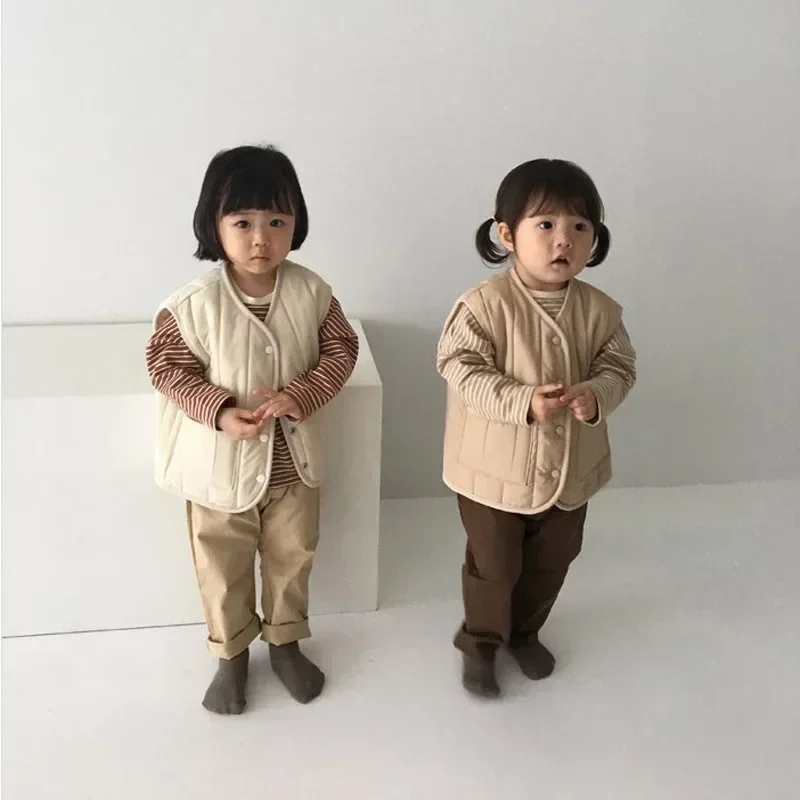 Autumn Winter Children Boys Girls Warm Cotton-Padded Waistcoats Sleeveless Jacket Vest Coat Kids Outerwear children vest