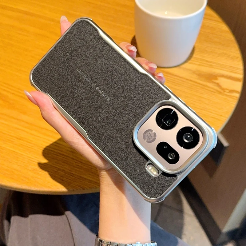Magnetic Blade PU Leather Case with Silver Bezel Lens Bumper Cover