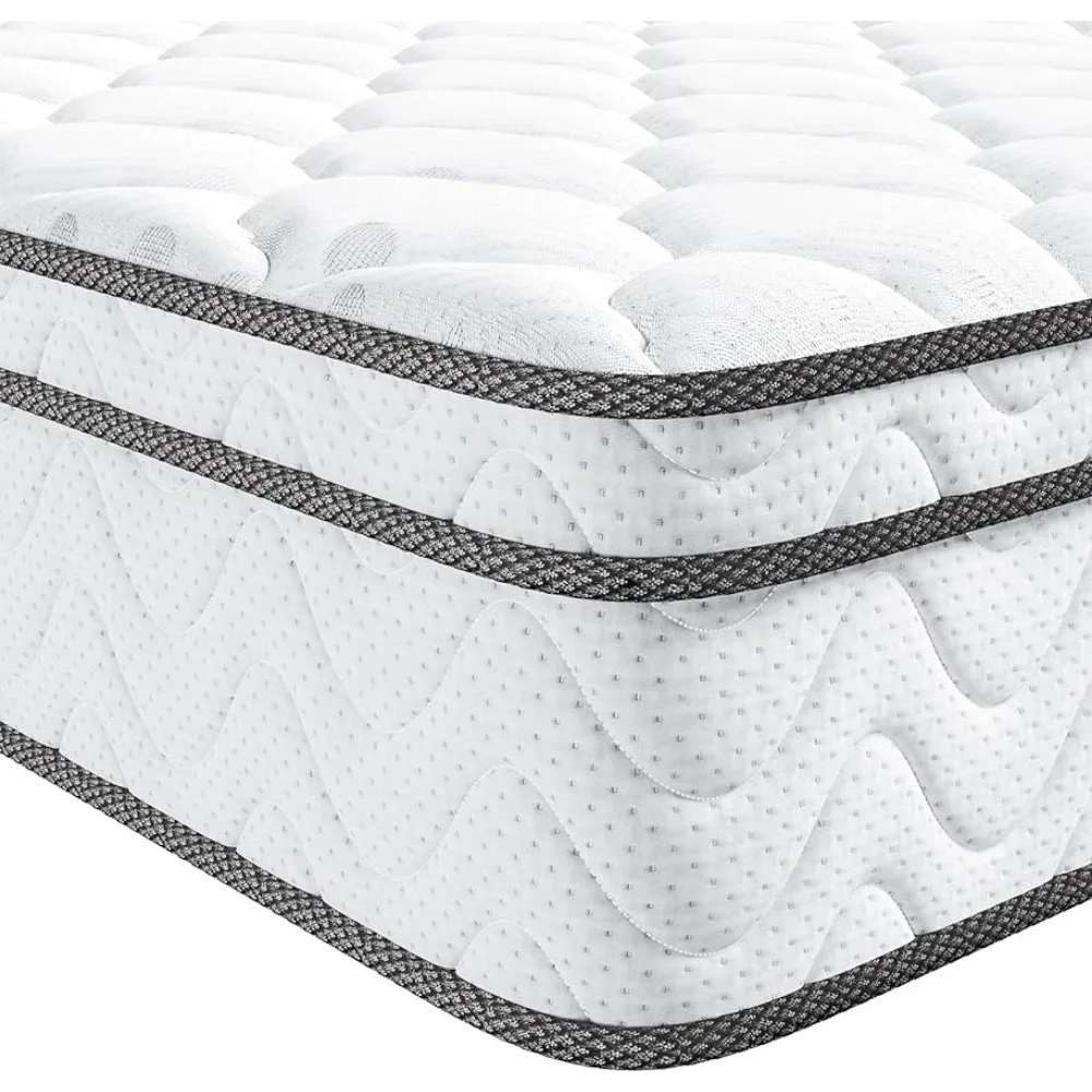 

Queen Mattress, 10 Inch Hybrid Mattress with Memory Foam & Pocket Spring, Ergonomic Design for Pressure Relief Freight free