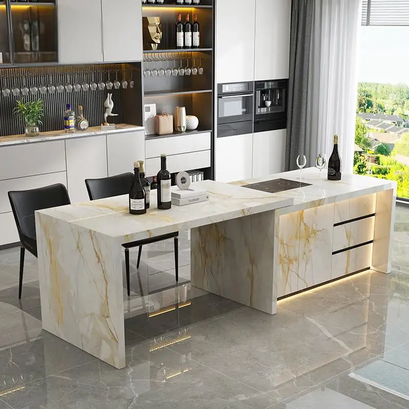 Multi-Functional Retractable Island Table w/ Telescopic