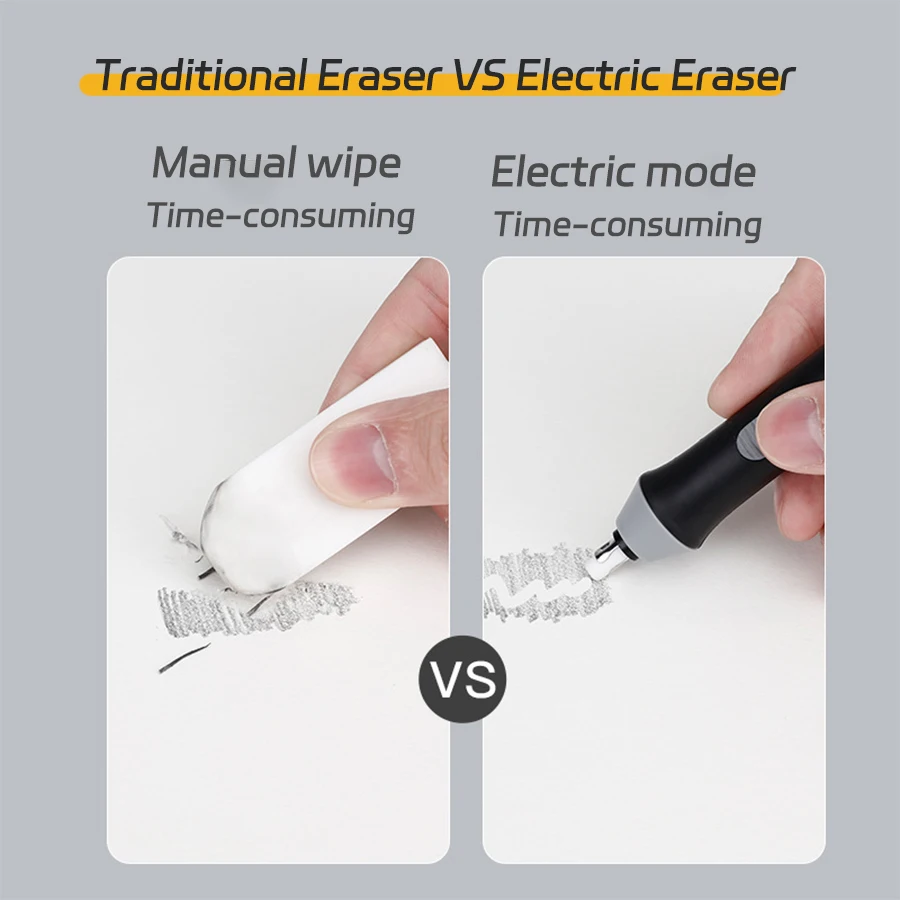 Electric Erasers Less Rubber Crumb Thick/Thin Rubber can be Changed Simple Korean Stationery Safe and Efficient School Supplies - 5