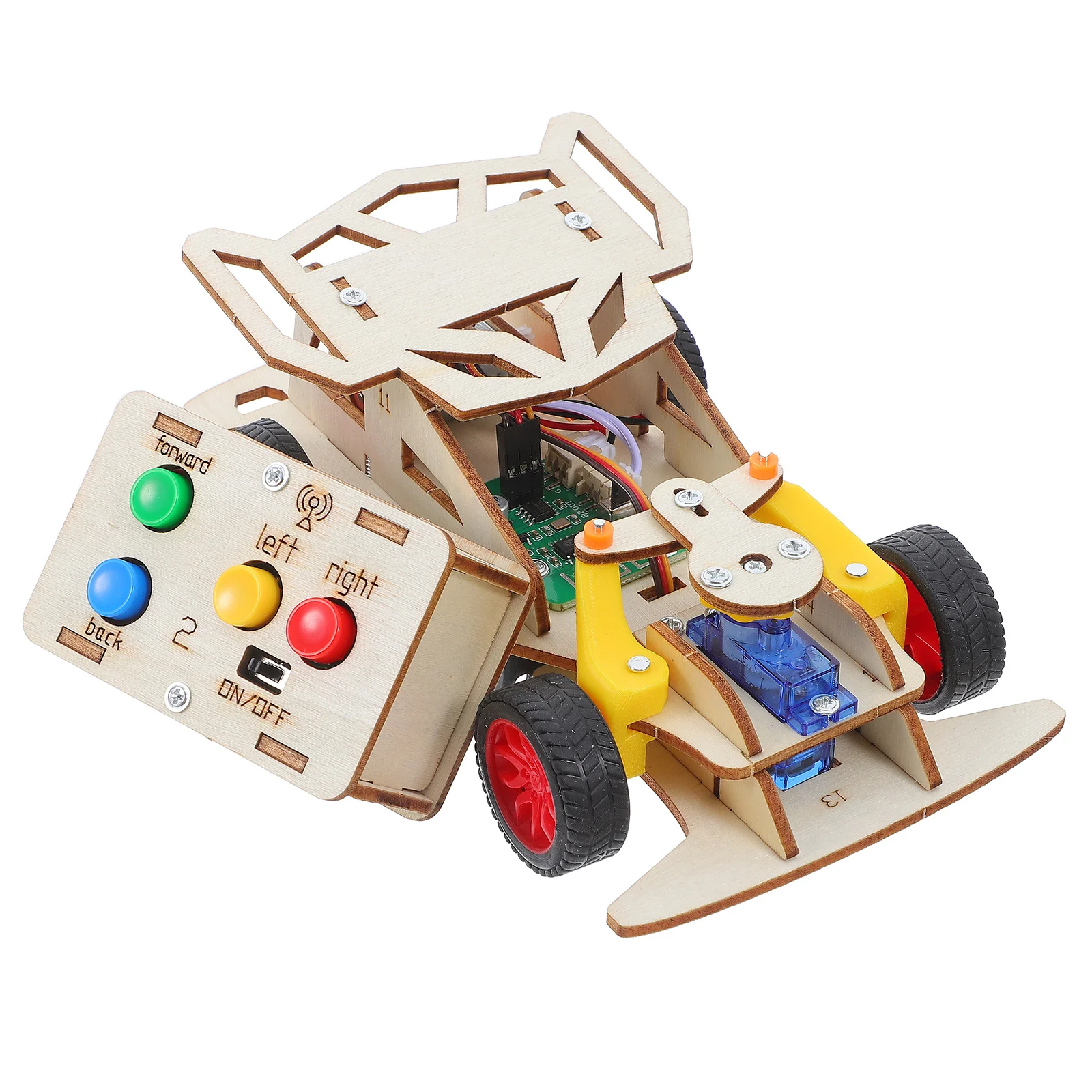 원격 조종 스템 카 키트 DIY 교육용 과학 실험 조립식 레이싱 스티어링 카 가족용 목재 3D 퍼즐