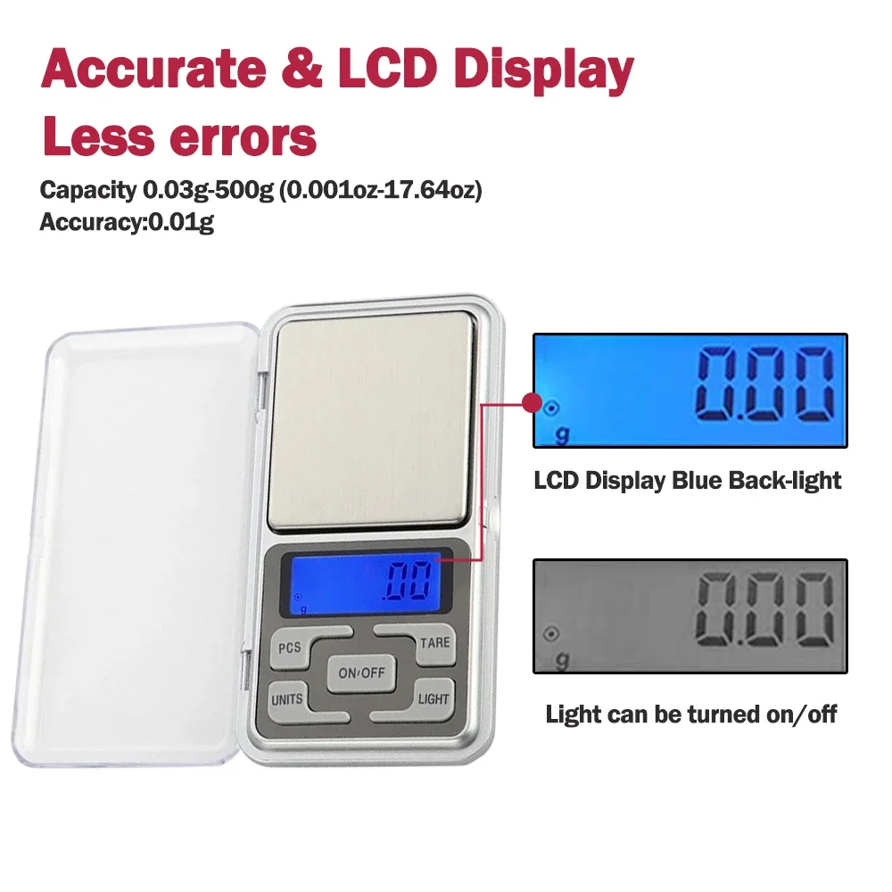 Gold Silver Tester Diamond Precious Metal Testing Gram Digital Scale  500g*0.01g