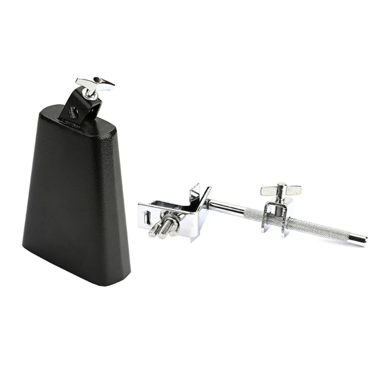 

Metal Cowbell with Drum Hoop Mounted Cowbell Holder Clamp Percussion Drum Accessory Adjust a Cowbell Up or Down