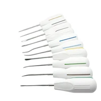 10 ชิ้น/เซ็ตทันตกรรม Root Fragment Luxating ลิฟท์ฟันสกัดทันตกรรมพร้อมที่จับพลาสติกพร้อมที่จับพลาสติก 2