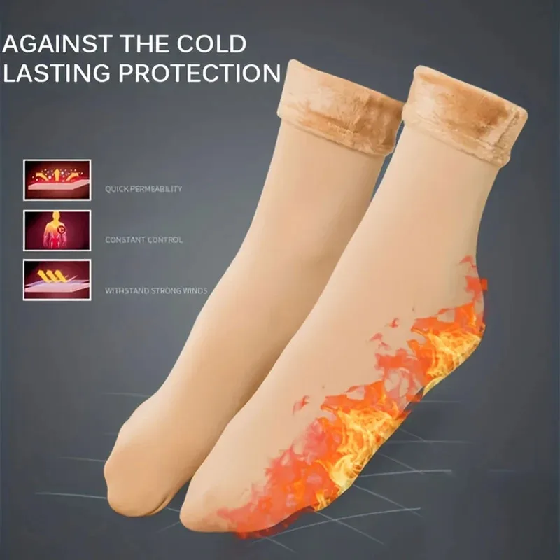 1-9 Pairs Winter Warm Thicken Fleece Short Socks Women Thermal Cashmere Wool Socks Snow Velvet Boots Home Floor Calcetines Mujer