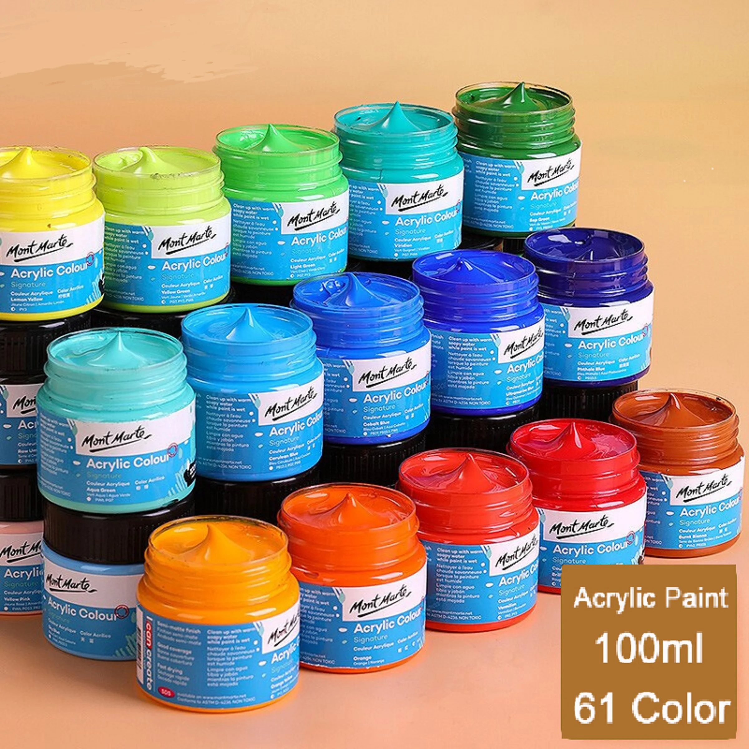 100ml Acrylic Paint Bottle Set 61 Colors Suitable Cavas Wood Rock Painting Ceramic Art Drawing Supplies acrylic paint set