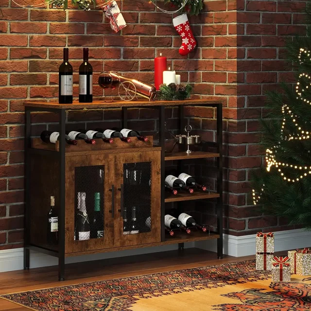67" LED Wine Bar Cabinet 4
