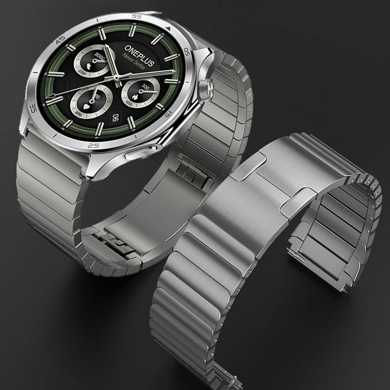Sleek 22mm Stainless Steel Smartwatch Band - Universal Fit