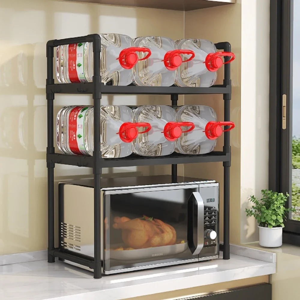 Kitchen Storage Rack Multi-Layer Microwave Shelf Condiment Organizer Shelf Simple Countertop Tidying Shelves Storage Organizer 6