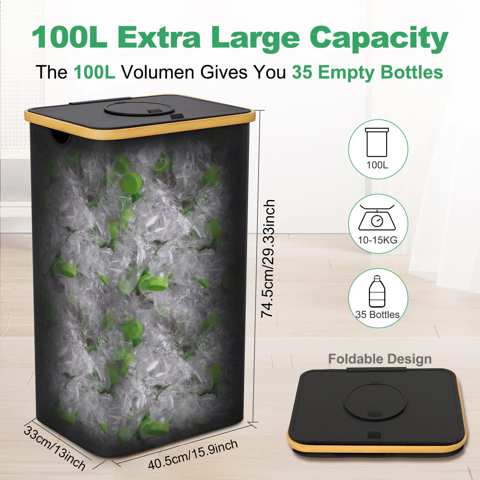 Collapsible Reusable Bottle Organizer and Storage Bag