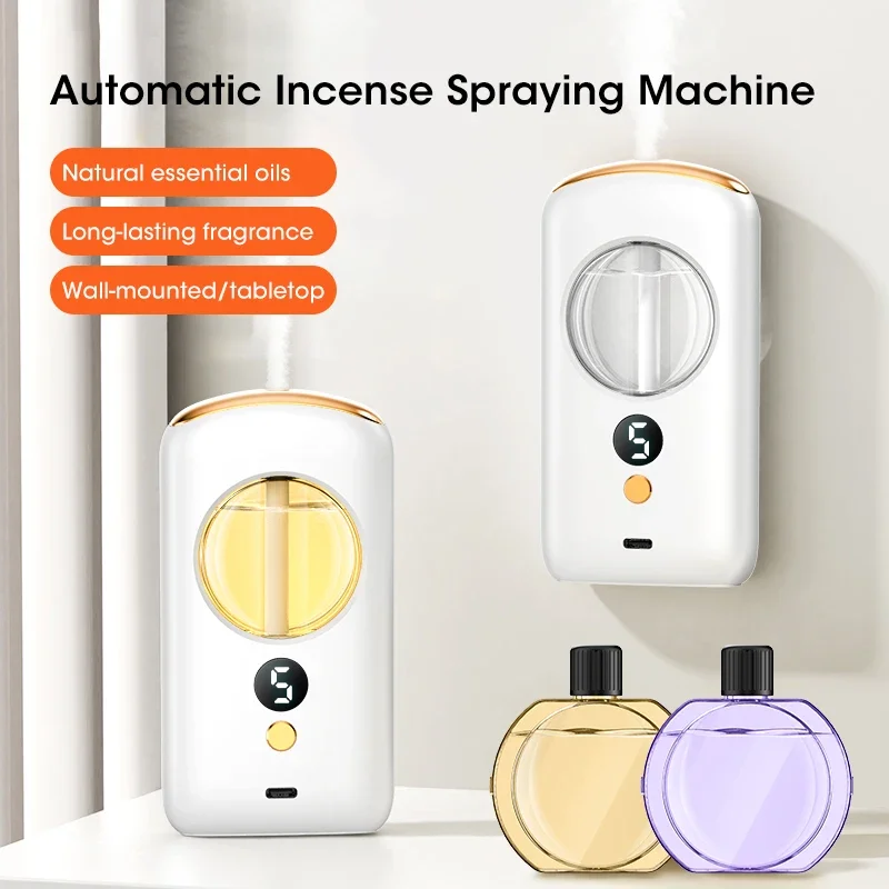 Air Purifier Aromatherapy Machine Portable Desktop Diffuser Aromatherapy Machine USB Smart Air Purifier with Display for Car Home Bathroom Air Deodorization