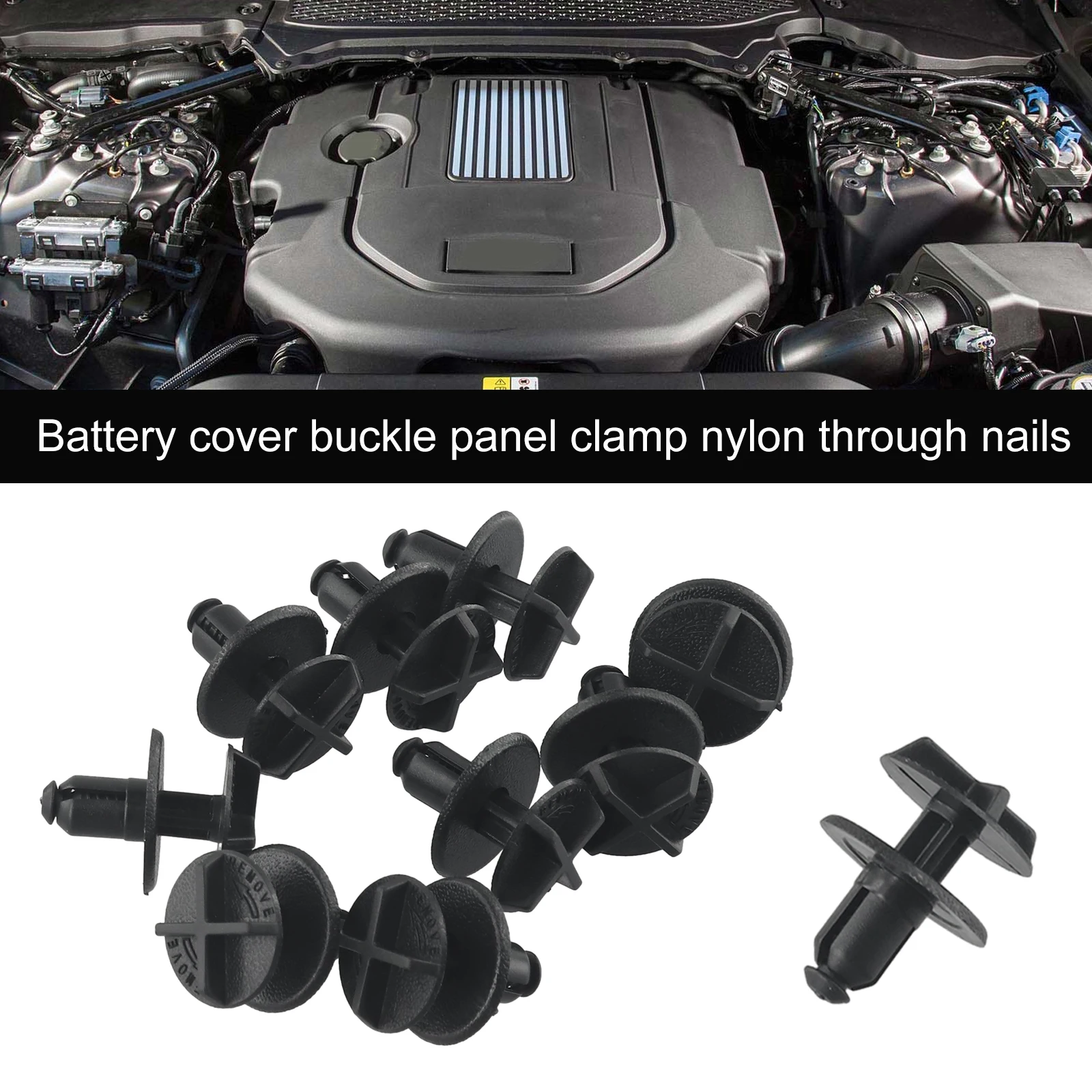 

Durable Universal Fixing Clips ​Battery Cover Accessories Replacement 10pcs Parts Replaces 10x Black Cowl Nylon