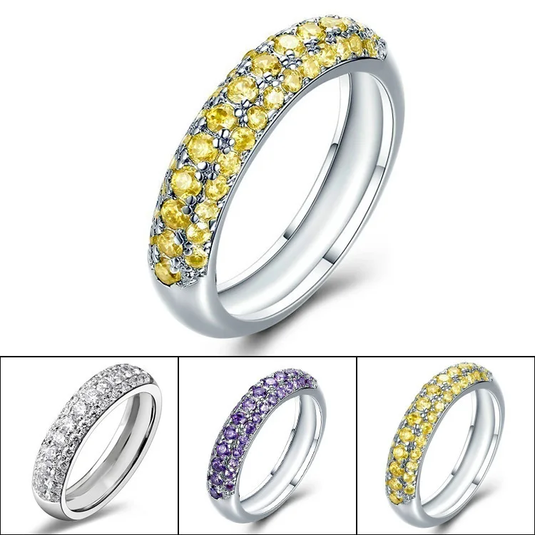

Megin D White Gold Plated Luxury Color Crystal Vintage Boho Rings for Women Girls Wedding Engagement Couple Gift Fashion Jewelry