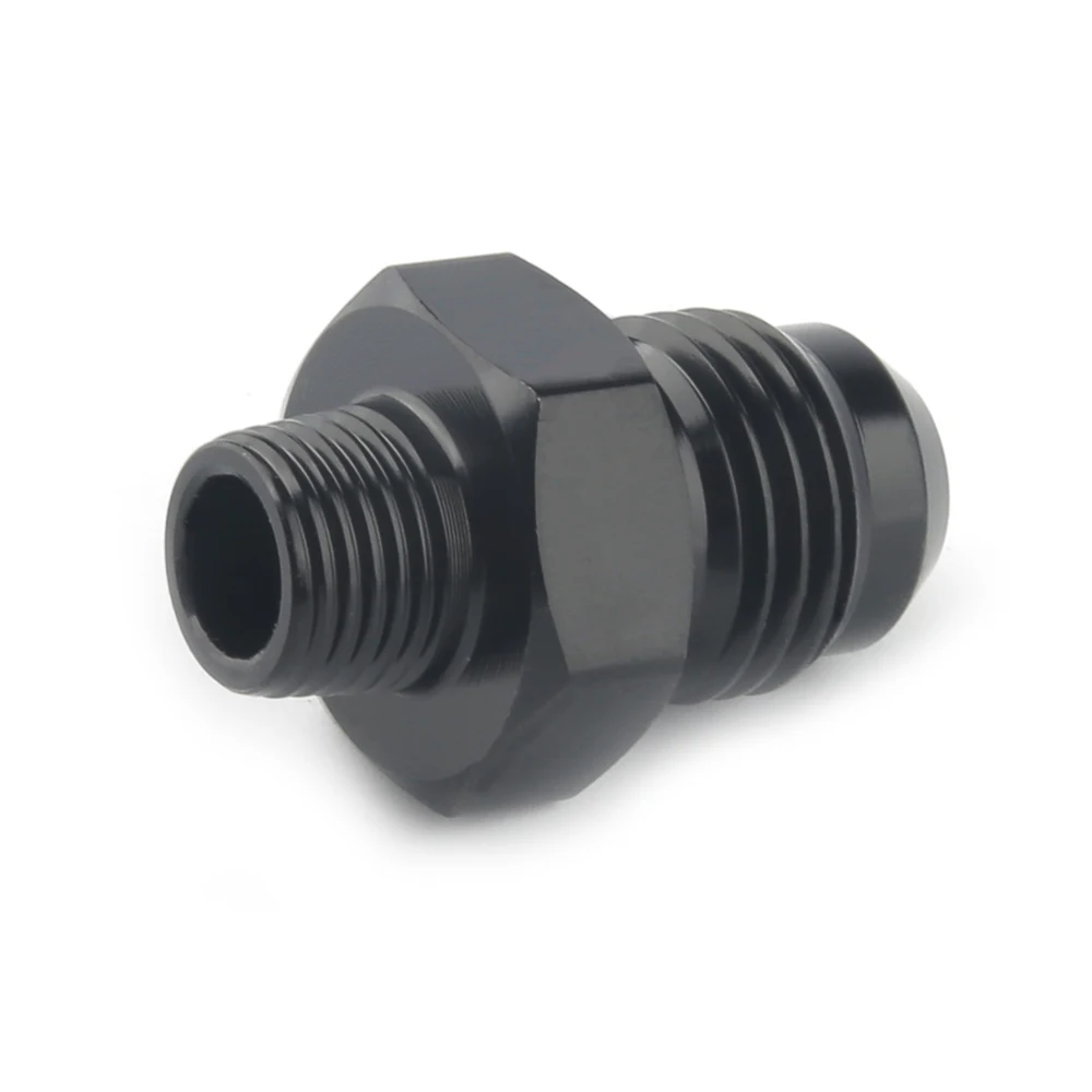 Black Straight Fuel Hose Adapter Pipe Fitting AN3 AN4 AN6 AN8 AN10 AN12 To 1/8NPT 1/4NPT 3/8NPT 1/2NPT 3/4NPT