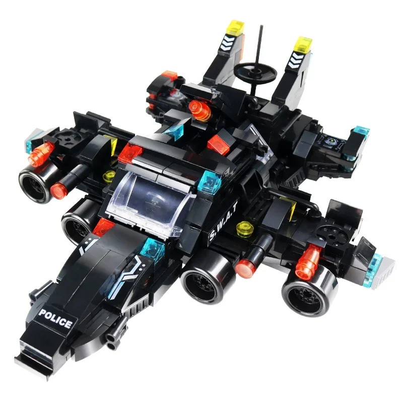 585pcs 8in1 SWAT Police Station Command Truck Model Building Blocks City Helicopter Bricks Kit Educational Toys for Children 6