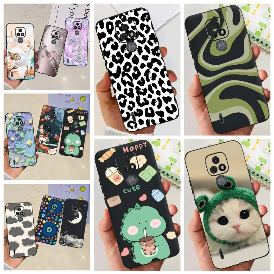 Custodia Per Motorola Moto E7 Con Vetro Temperato – Cover Floreale Con Farfalle, Protezione Totale - 2