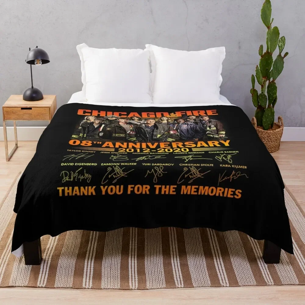 

CHICAGO -FIRE 8TH ANNIVERSARY 2012 2020 THANK YOU FOR THE MEMORIES Throw Blanket for winter Flannel Soft Big Blankets